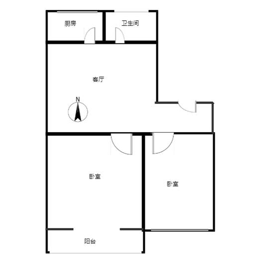 永济秀园2室1厅1卫户型图