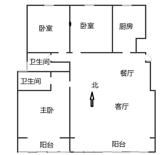 学府澜湾二期3室2厅2卫户型图