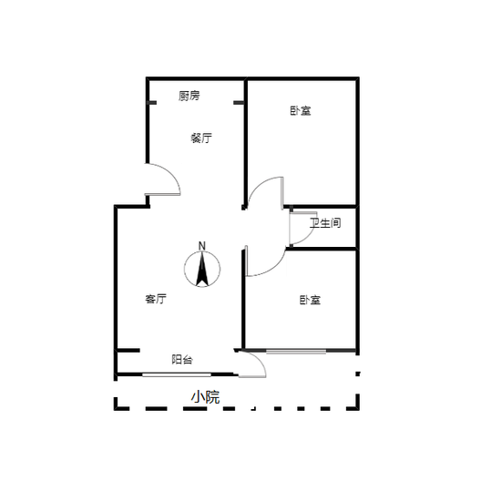 军怡家园2室2厅1卫户型图