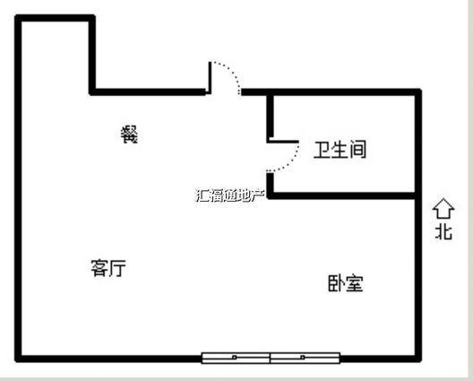 国富公寓(18号楼）1室1厅1卫户型图