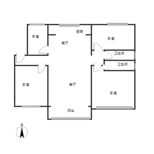 香邑溪谷玫瑰园4室2厅2卫户型图