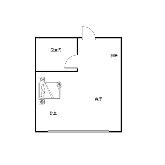 国富公寓(18号楼）1室1厅1卫户型图