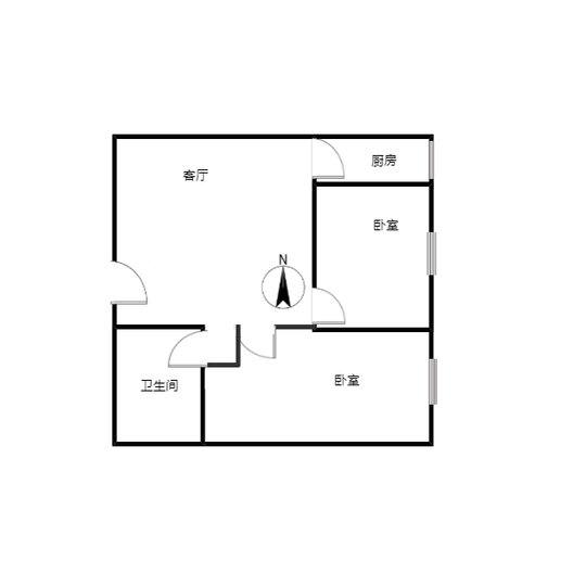 惠友旺角2室1厅1卫户型图