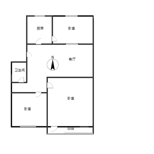 蓝天网架厂小区3室1厅1卫户型图