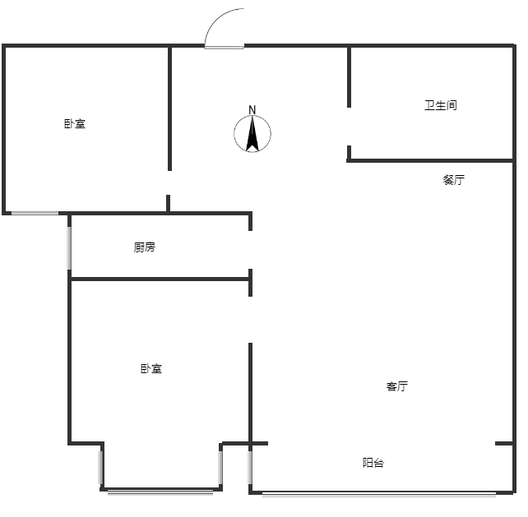 宏远阳光丽景2室2厅1卫户型图