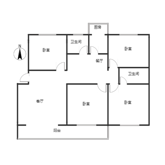 鹏润四季花园4室2厅2卫户型图