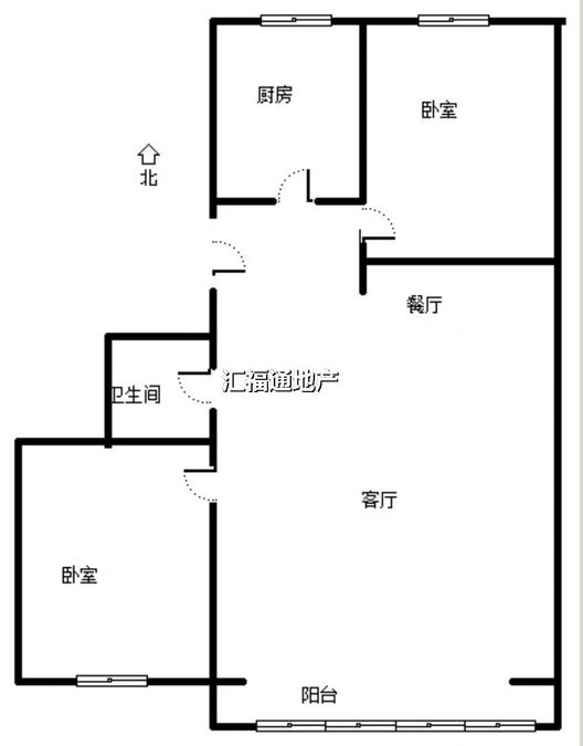 建厂局设计院家属楼2室2厅1卫户型图