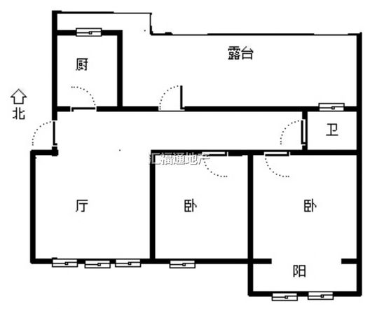 国富嘉园2室2厅1卫户型图