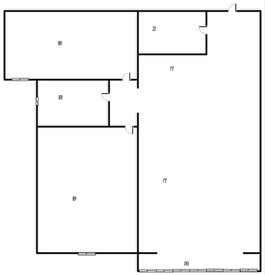 公园壹号2室2厅1卫户型图