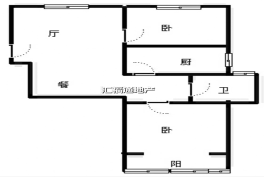 云景城2室2厅1卫户型图