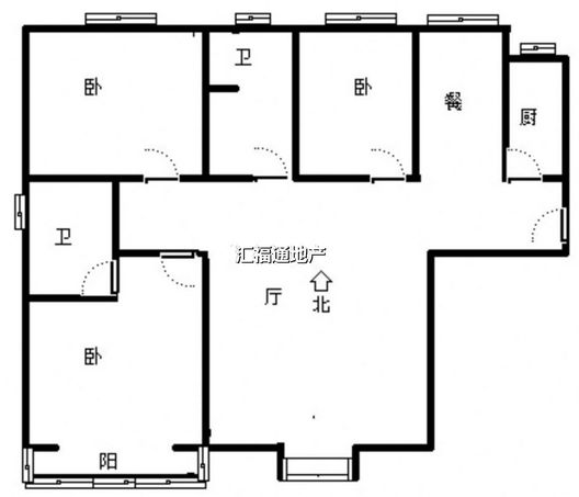 水岸花城3室2厅2卫户型图