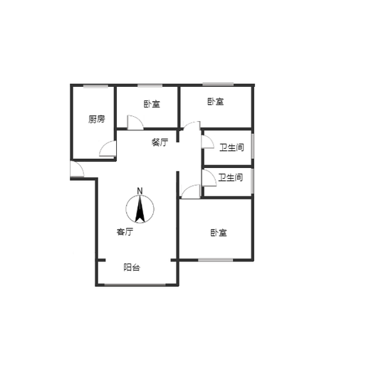 宏远阳光丽景3室2厅2卫户型图