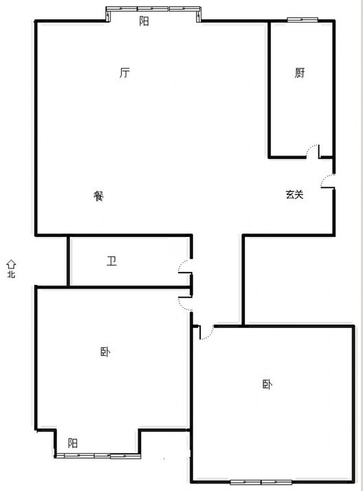 惠友橙园2室2厅1卫户型图