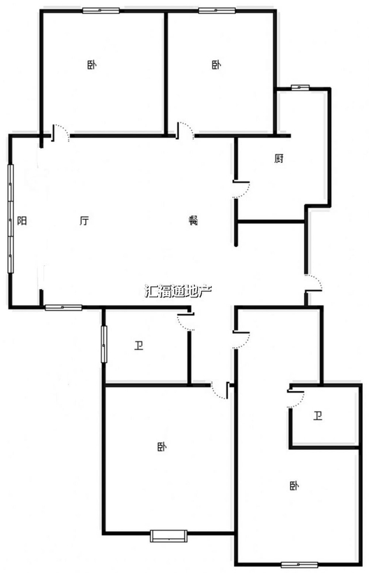 华融现代城4室2厅2卫户型图