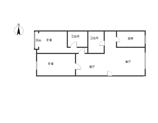 惠友橙园2室2厅2卫户型图