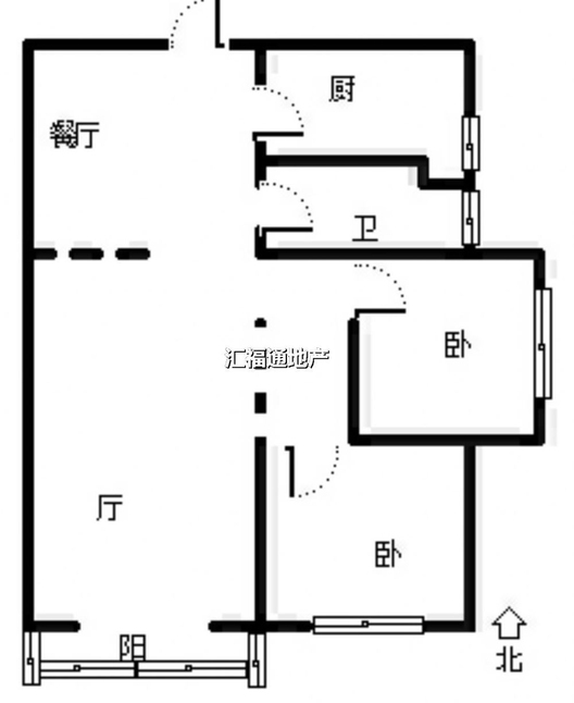 联合七号院2室2厅1卫户型图