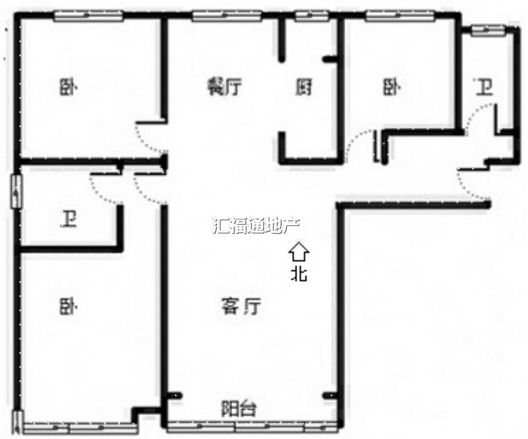 金品时代3室2厅2卫户型图
