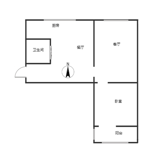 团结小区1室1厅1卫户型图