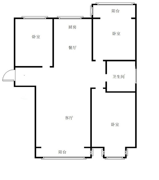 惠友万悦城3室2厅1卫户型图