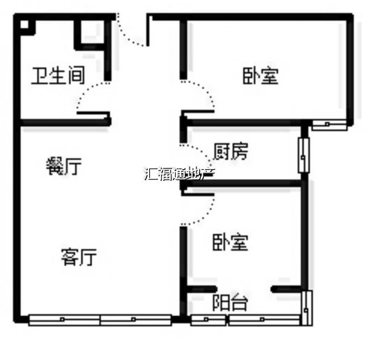 怡安馨居2室2厅1卫户型图