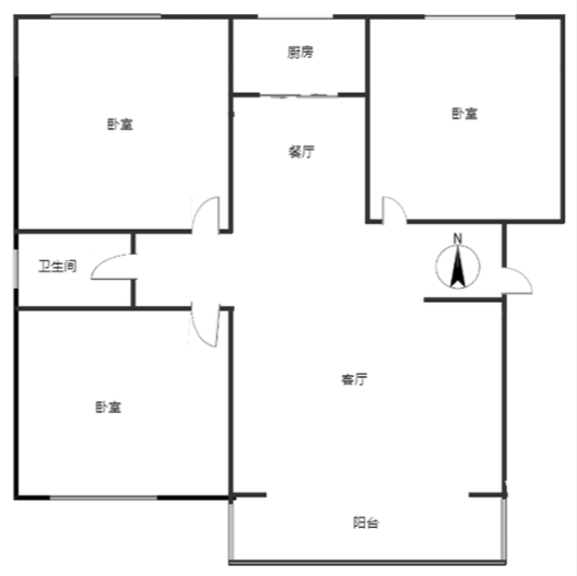 幸福小区3室2厅1卫户型图