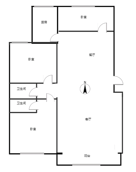 唐人花园3室2厅2卫户型图