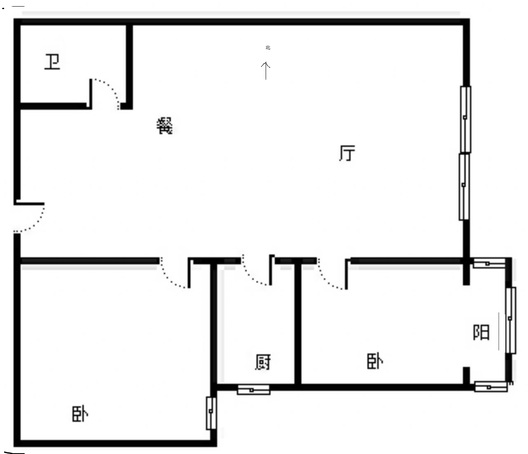 北新家园（锦绣范阳）2室2厅1卫户型图