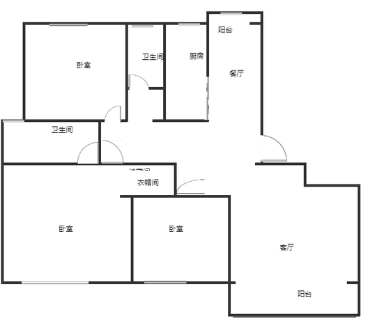 香邑溪谷玫瑰园4室2厅2卫户型图