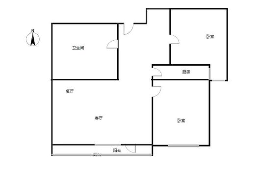 香邑溪谷一期2室2厅1卫户型图