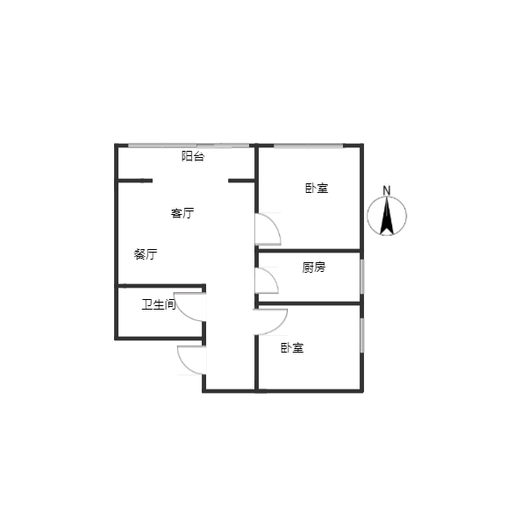 新府百合2室2厅1卫户型图