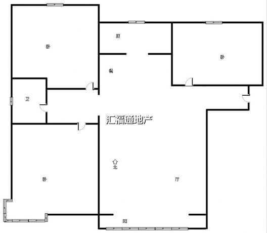 K2狮子城3室2厅1卫户型图