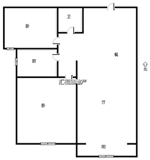 九里京城2室2厅1卫户型图
