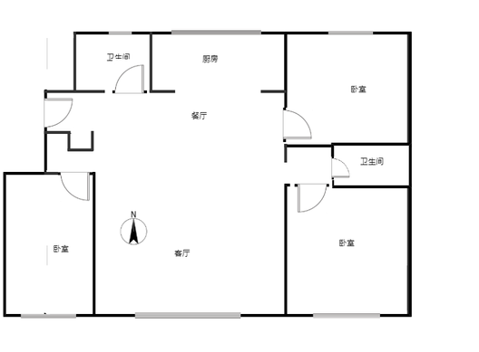 华侨城3室2厅2卫户型图