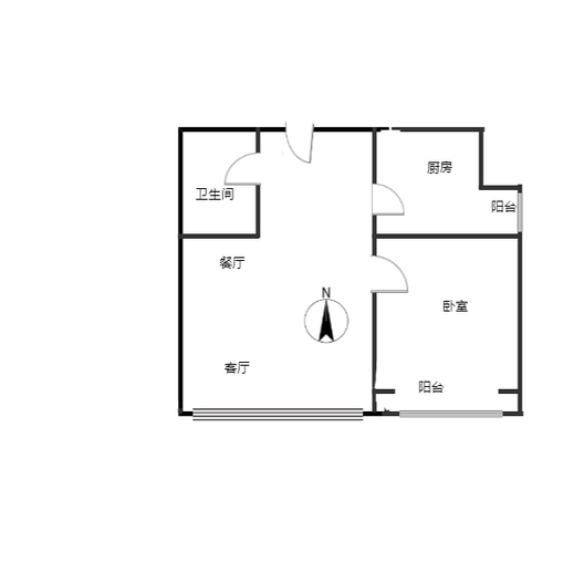 范阳一号（鹏渤御苑）1室1厅1卫户型图