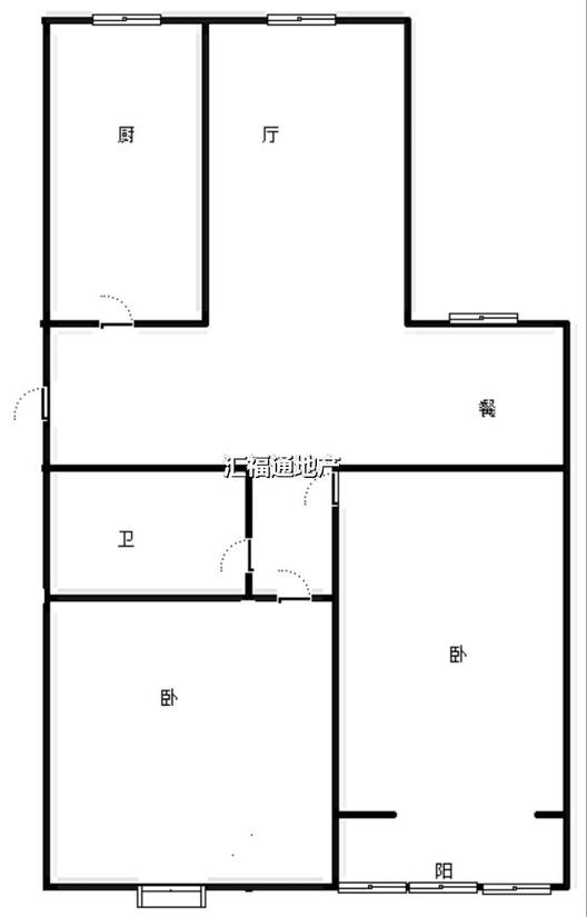 紫竹园2室1厅1卫户型图