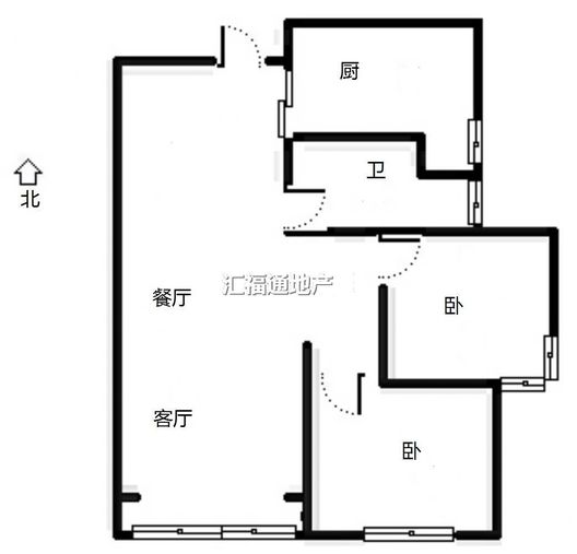 联合七号院2室2厅1卫户型图