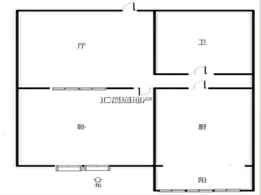 翔天万和城1室1厅1卫户型图