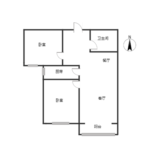 香邑溪谷上园2室2厅1卫户型图