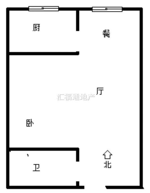 名流美域1室1厅1卫户型图