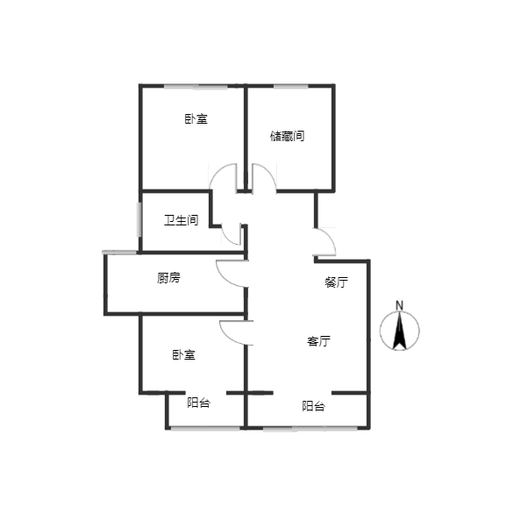 学府澜湾二期3室2厅1卫户型图