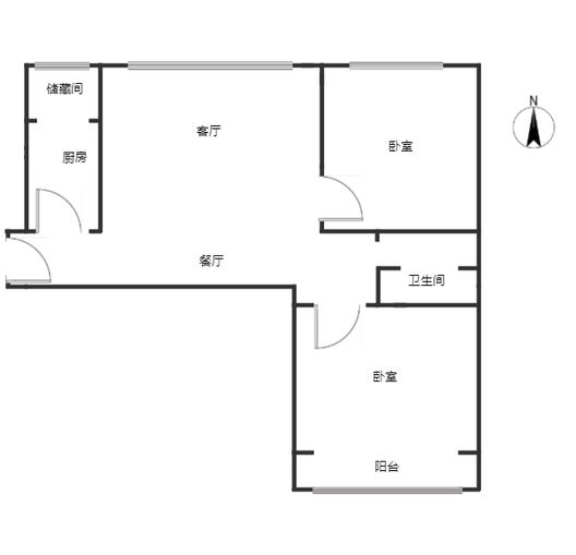 紫竹园2室2厅1卫户型图