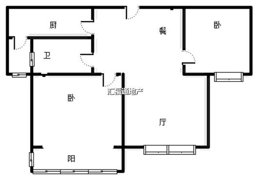 天伦湾一期2室2厅1卫户型图