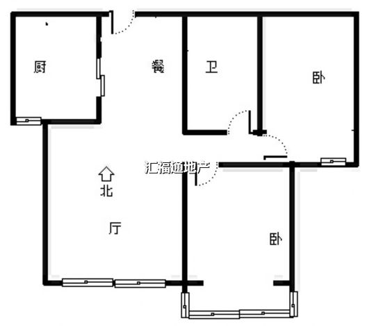 名流美域2室2厅1卫户型图