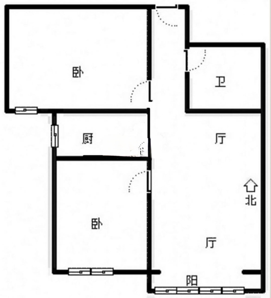 双馨佳园2室2厅1卫户型图