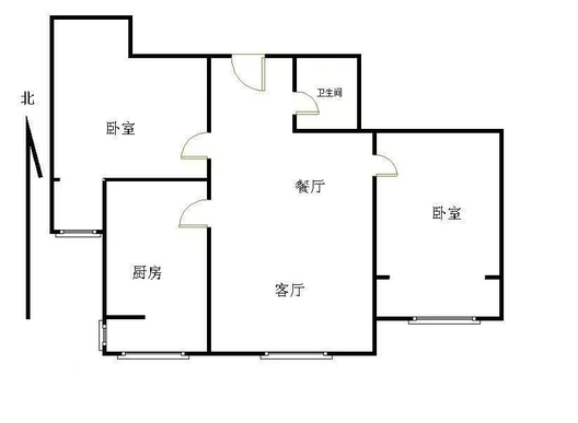 金竹花园2室2厅1卫户型图