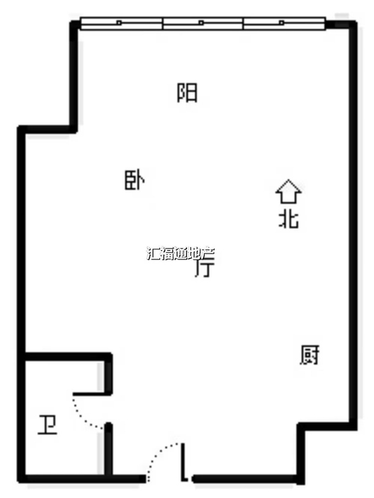 万科城际之光1室1厅1卫户型图