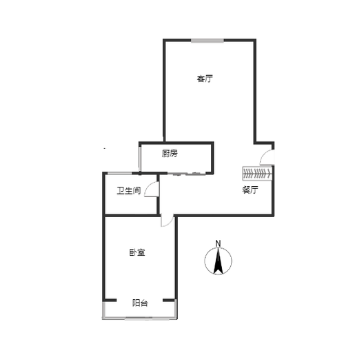 云景城1室2厅1卫户型图