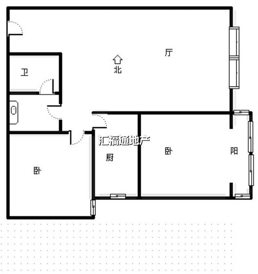 公园壹号2室2厅1卫户型图
