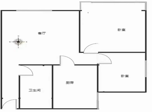 军怡公馆（北京公馆）2室2厅1卫户型图