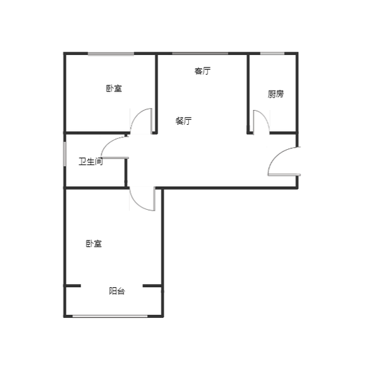 京中美居2室2厅1卫户型图